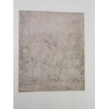 Continental School (C18th); Crucifiction, pencil sketch, 21cm x 17cm (Victor Brox collection)