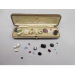 WITHDRAWN Quantity of cut gemstones including ruby, amethyst, bloodstone etc. (Victor Brox collectio