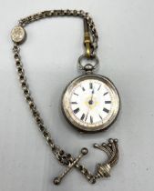 Ladies Tudor heart shaped watch box, Swiss ladies silver fob watch and Albertina