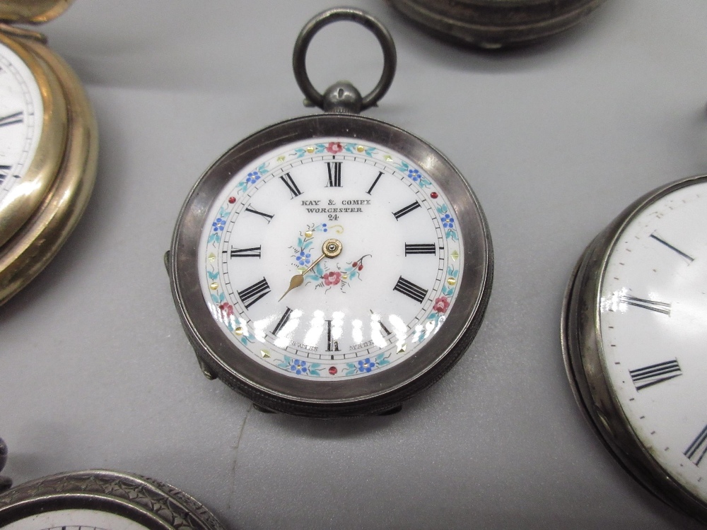 Buren rolled gold keyless hunter pocket watch, white enamel Roman dial, subsidiary seconds, Illinois - Image 2 of 2