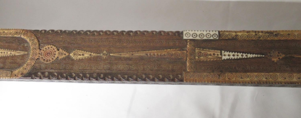 Old Veena/Sitar wood stock with carved design and some marquetry work, in need of work. (Victor Brox - Bild 4 aus 8