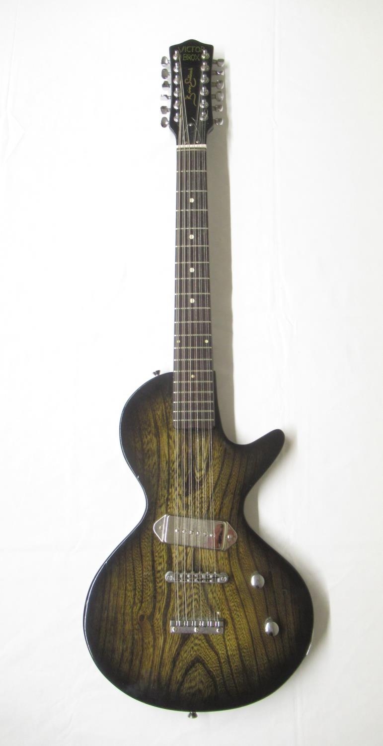 Brian Eastwood 'Victor Brox' custom build 12 string electric guitar, L114.5cm with black leather