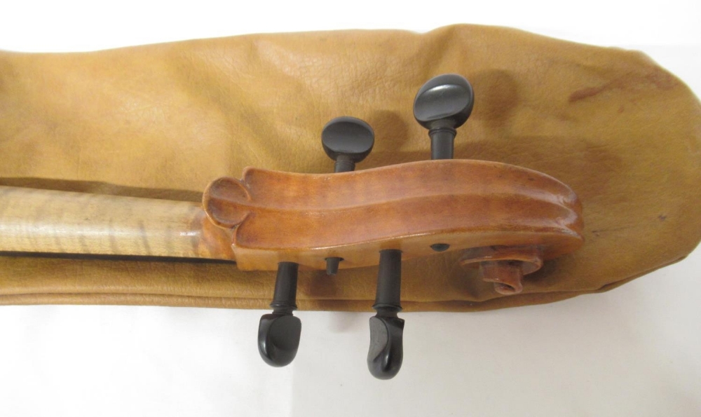 Unnamed Viola with Panpi fitted bridge and a brown carry bag (lacking bow in need of attention), and - Image 7 of 13
