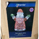 Indoor/outdoor Christmas display Santa by Premier, with 96 white LEDs, H76cm