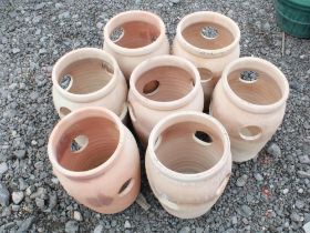 Set of seven strawberry plant pots, 28cmx19cm
