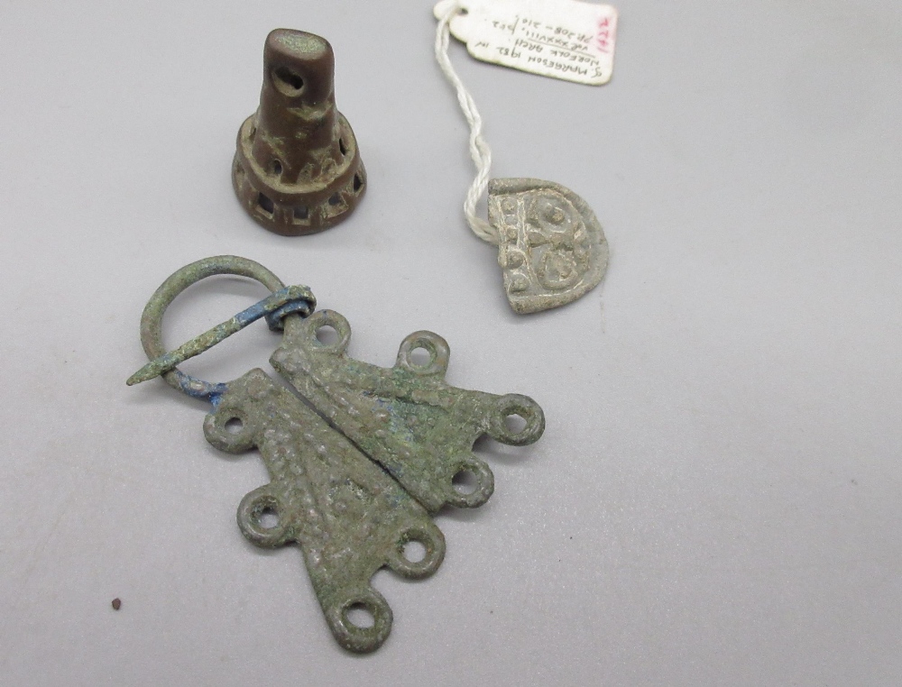 Fragment of a Viking trefoil brooch (Approx. C10th AD), a Viking brooch (Approx. C11th) and a Viking