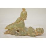 Erotic green jade carving of a couple in coitus. W13cm (Victor Brox collection)