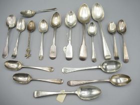 Georgian silver monogrammed Hanoverian teaspoon by Christopher & Thomas Wilkes Barker, London, 1805,