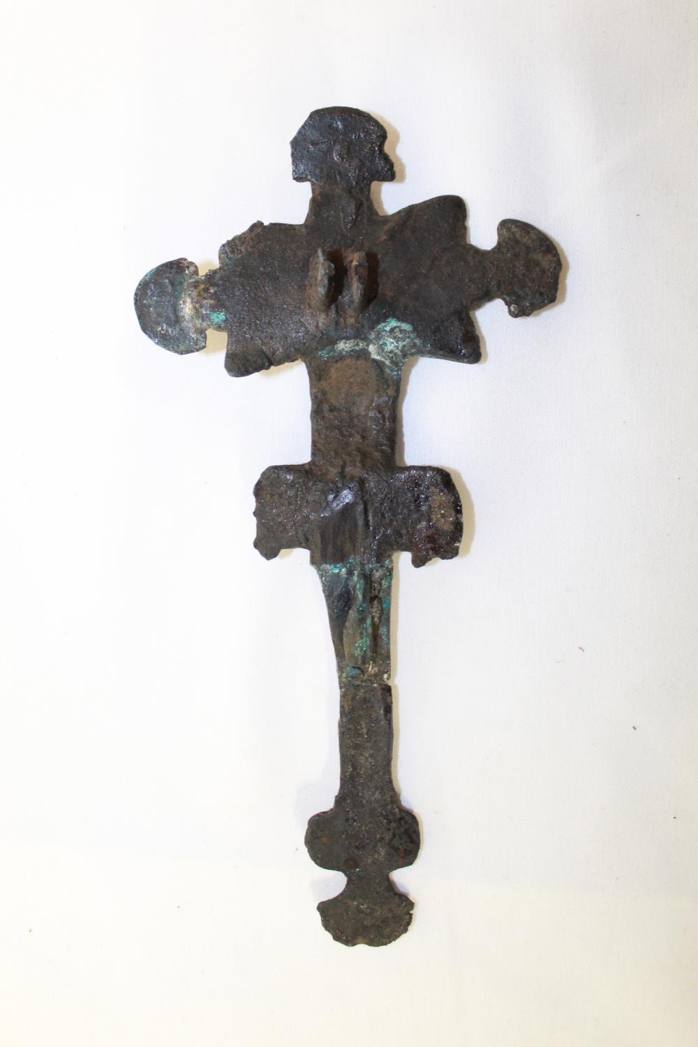 Collection of religious fragments of various ages and styles, to include a copper alloy cruciform br - Image 3 of 3