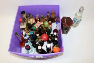 Collection of various miniature liquors incl marillen-liqueur apricot, ouzo, peperoni in liquore