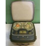 Grundig 1960s reel-to-reel tape recorder. Original case with light wear to the extremities, with