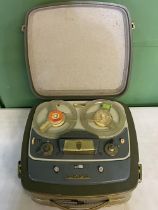 Grundig 1960s reel-to-reel tape recorder. Original case with light wear to the extremities, with