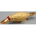 Royal Crown Derby duckbilled platypus paperweight, gold stopper, with box, L16cm