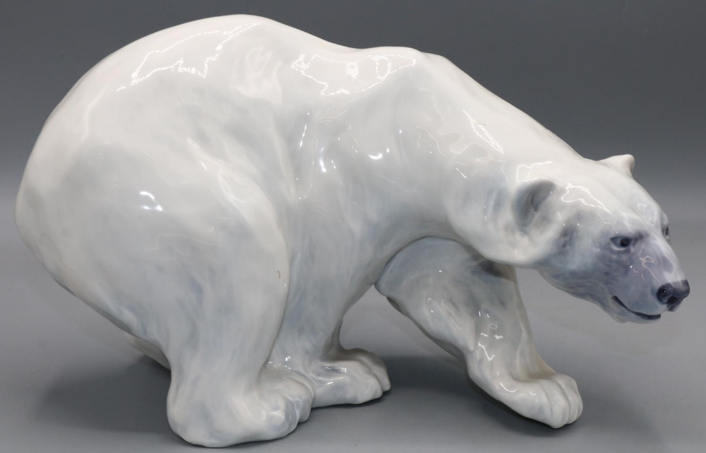 Royal Copenhagen model of a polar bear, L26cm