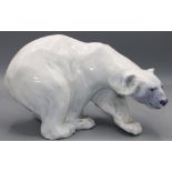 Royal Copenhagen model of a polar bear, L26cm