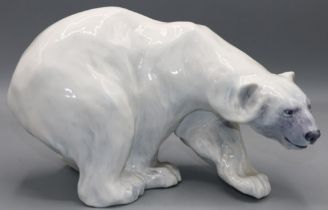 Royal Copenhagen model of a polar bear, L26cm