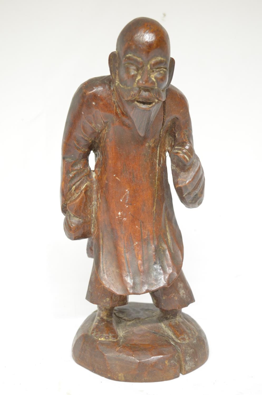 Collection of wood carved figures, most appear Chinese in origin. Largest figure H33cm (7). ( - Bild 10 aus 10