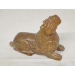 Carved jade figure of a feline like animal, W11.5xH8.5cm (Victor Brox collection)
