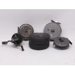 Hardy Bros. Ltd., Alnwick, The Conquest reel, D10.5cm; The 3 5/8" Gem reel, D9cm; The Viscount 140