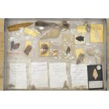 Collection of neolithic stone and flint arrow heads and other items (Victor Brox collectio