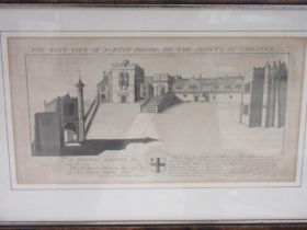 'The West View of Norton Priory in The County of Chester' monochrome print, N.B delin. S.B Sculp.