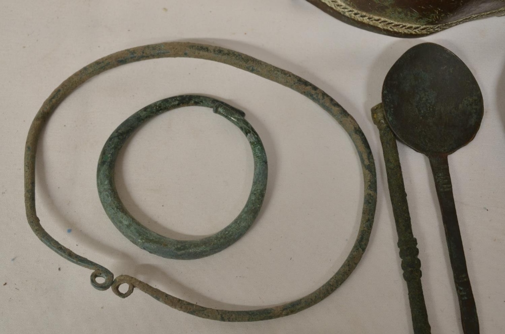 Collection of ancient bracelets and other decorative objects to include Celtic bronze neck and wrist - Image 4 of 5