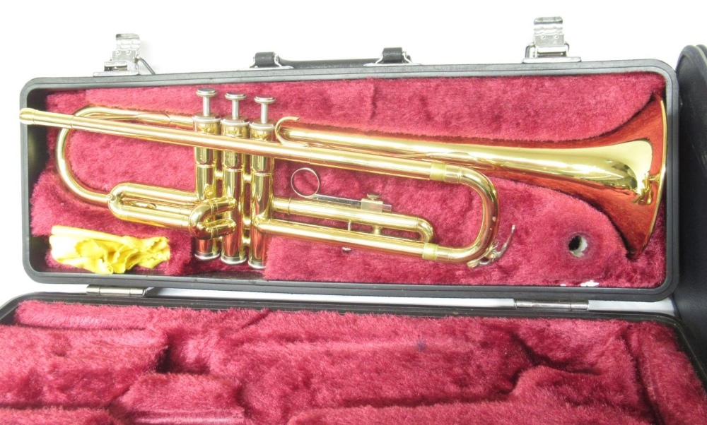 Yamaha YTR 1335 trumpet serial no.409775, lacking mouthpiece in original Yamaha case, and The Salvat - Image 2 of 2