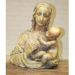 Large plaster cast sculpture of the Madonna and Child (Victor Brox collection)