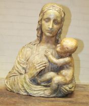 Large plaster cast sculpture of the Madonna and Child (Victor Brox collection)