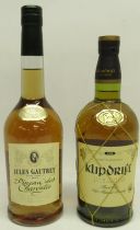 Klipdrift Premium Finest Old Vat Matured brandy 43% 750ml bottle and Jules Gautret Pineau des
