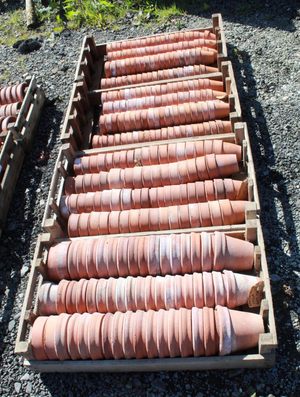 (Large quantity). Four crates of circa 1940s terracotta plant pots. Sizes 3 inch and 4 1/2 inch - Image 2 of 2