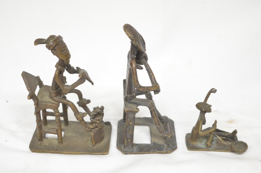 Three African bronze figures. (Victor Brox collection) - Image 2 of 2