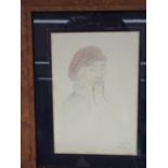 Victor Brox (British 1941-2023); 'Gin' head and shoulder portrait, watercolour, signed, titled &