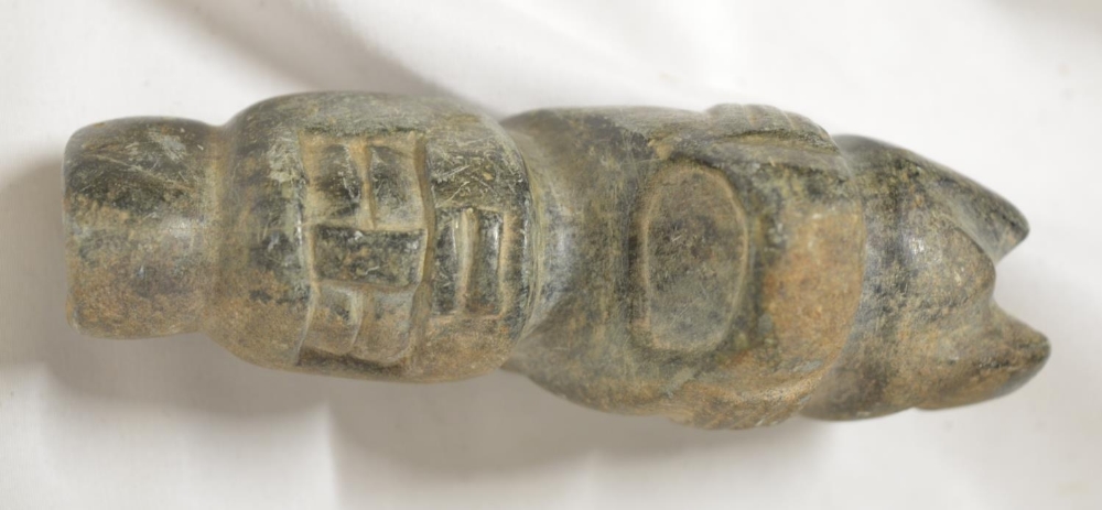 Carved green stone figure, likely ancient Mezcala civilisation. H5" (Victor Brox collection) - Image 4 of 5