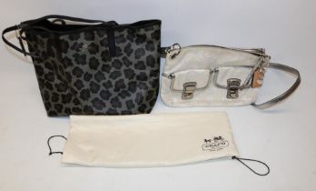 Coach silver poppy signature sateen hippie shoulder bag, serial No. A1269-18980 and a Coach
