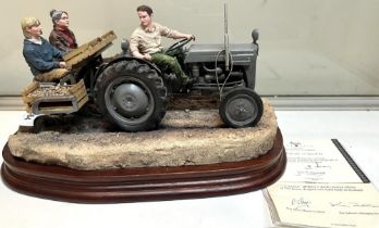 Border Fine Arts 'Main Crop', figural group of a tractor and farm workers, designed by Ray Ayres,