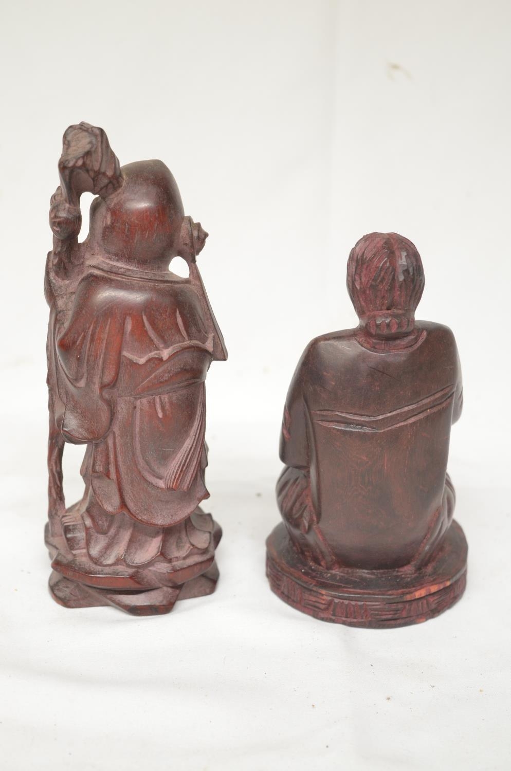 Collection of wood carved figures, most appear Chinese in origin. Largest figure H33cm (7). ( - Bild 3 aus 10