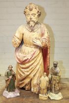 Collection of wooden and polychrome religious sculptures of various ages (circa 16th/18thC) and