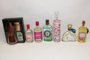 Collection of various gins incl. flavoured gins (7)