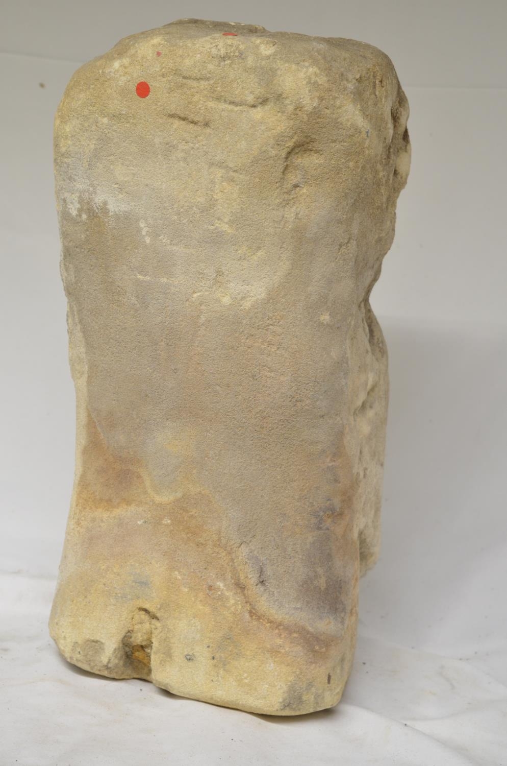 Heavy carved stone monolith head, Easter Island style, origin unknown, H38cm (Victor Brox - Bild 3 aus 3