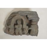 Section of a Gandharan/Persepolitan archway figure carving, 9.8cm x 7.3cm. (Victor Brox collection)