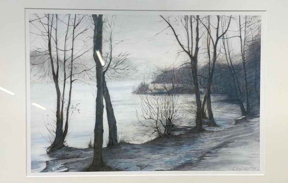 C. A. Walker (British Contemporary); Three wooded river landscapes, watercolour, signed, one dated - Image 2 of 2