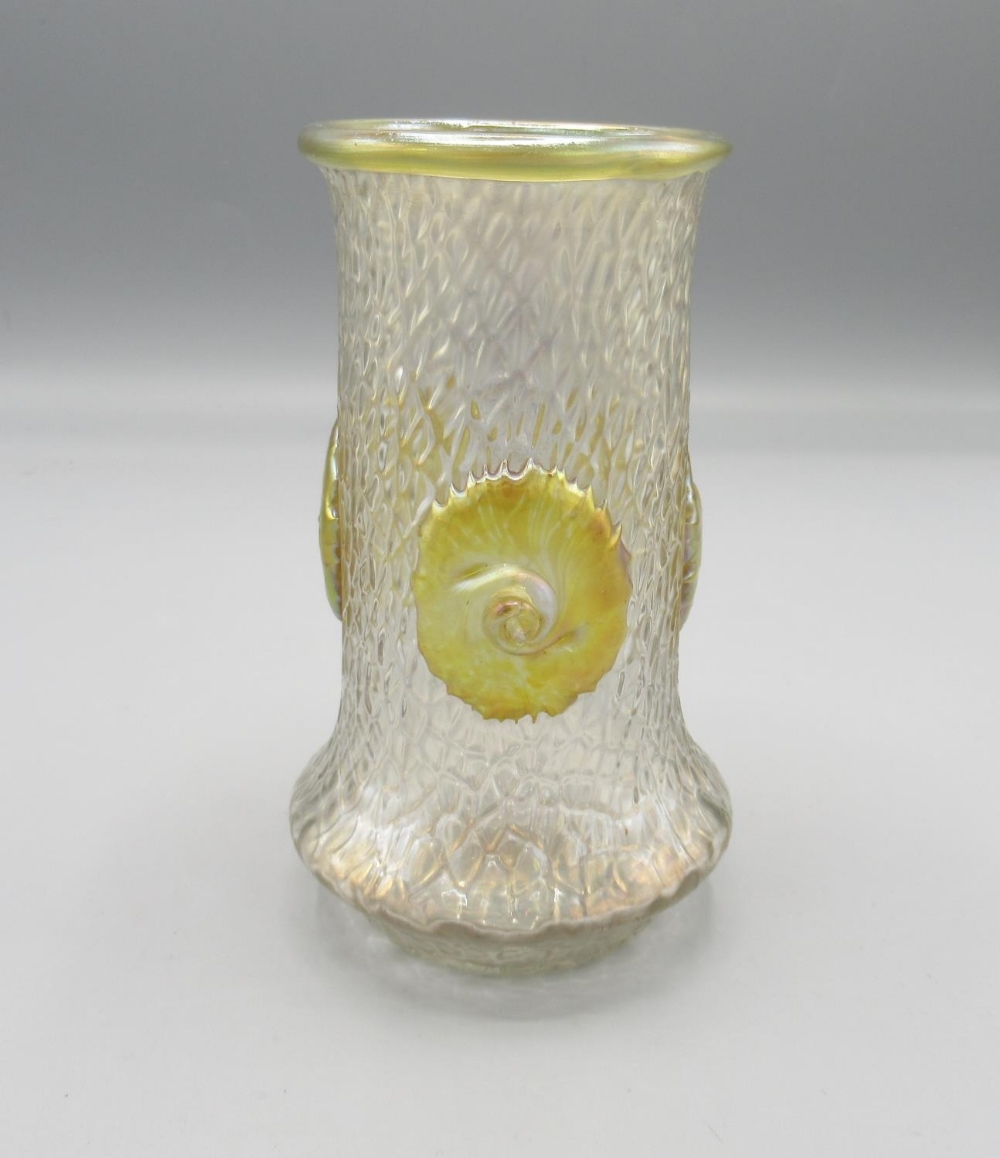 Loetz Nautilus iridescent glass vase, H13.5cm