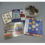 Collection of assorted C20th coins Inc. 4 silver content coins (o.91ozt), 1994 Royal Mint UK