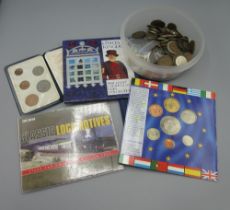 Collection of assorted C20th coins Inc. 4 silver content coins (o.91ozt), 1994 Royal Mint UK