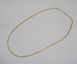 9ct gold 3mm cuban link chain necklace, stamped 375 and 9K, 57cm, 12.7g