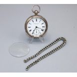 American (Waltham) Watch Co., retailed by Fattorini & Sons Bradford, silver key wound pocket