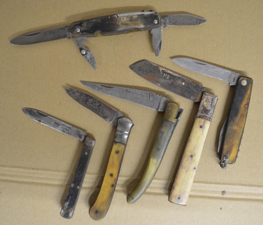 Collection of 12 pocket knives of various styles including bone, horn and mother of pearl handled - Image 5 of 7