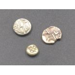 Lydia Electrum (white gold) 1/6 stater & 2 Celtic Durotriges Electrum (white gold) quarter