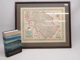 Signed limited edition map of the West Riding of Yorkshire from the Domesday book by John Garnons